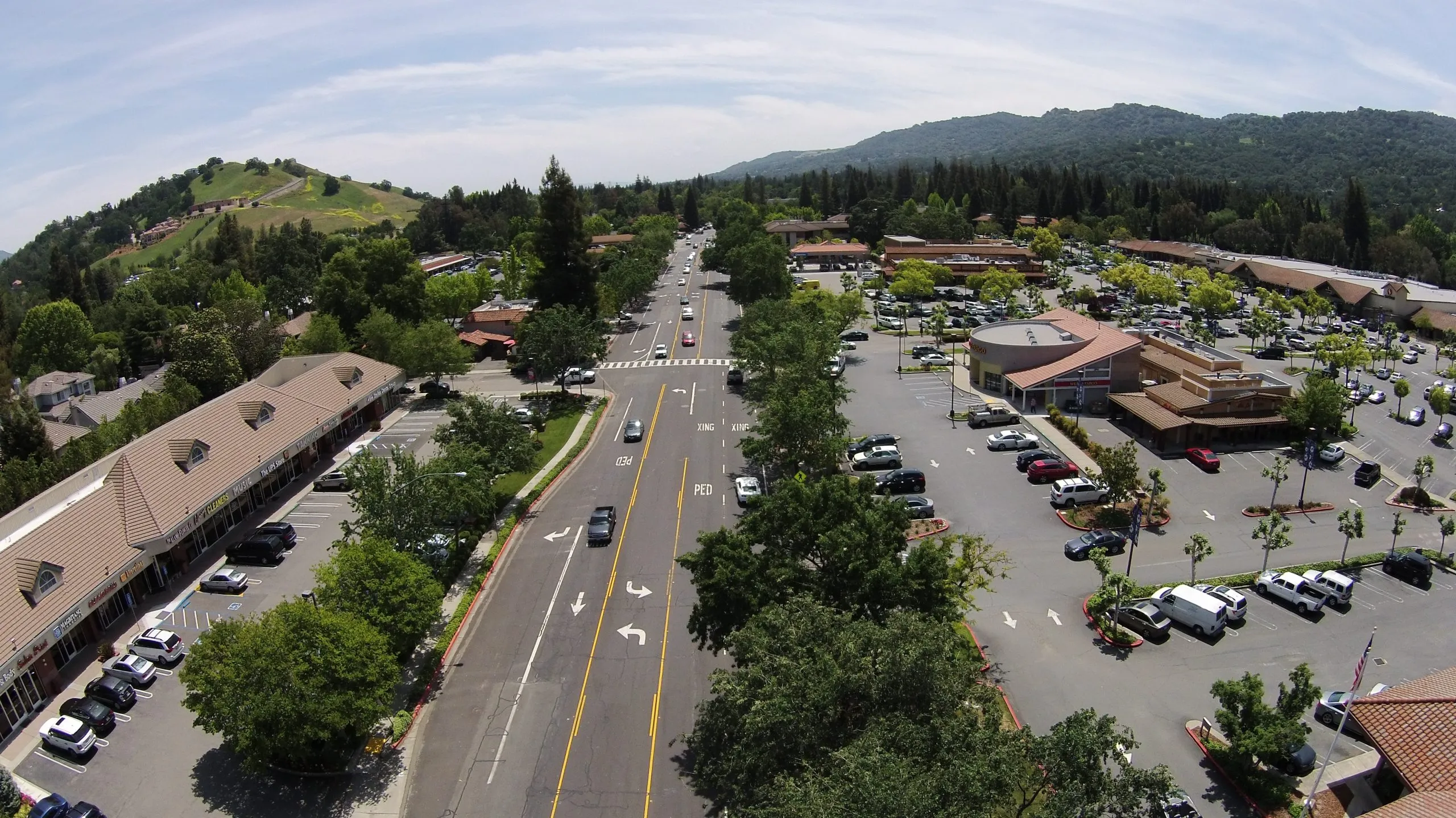 Aerial view of downtown Alamo CA scaled 1